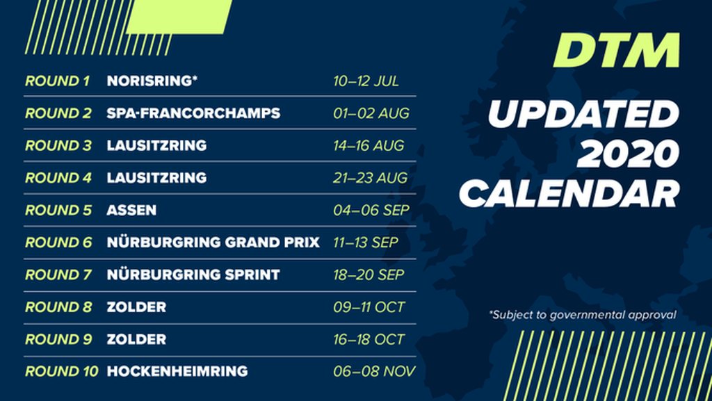 DTM divulga calendário atualizado para a temporada - Racemotor